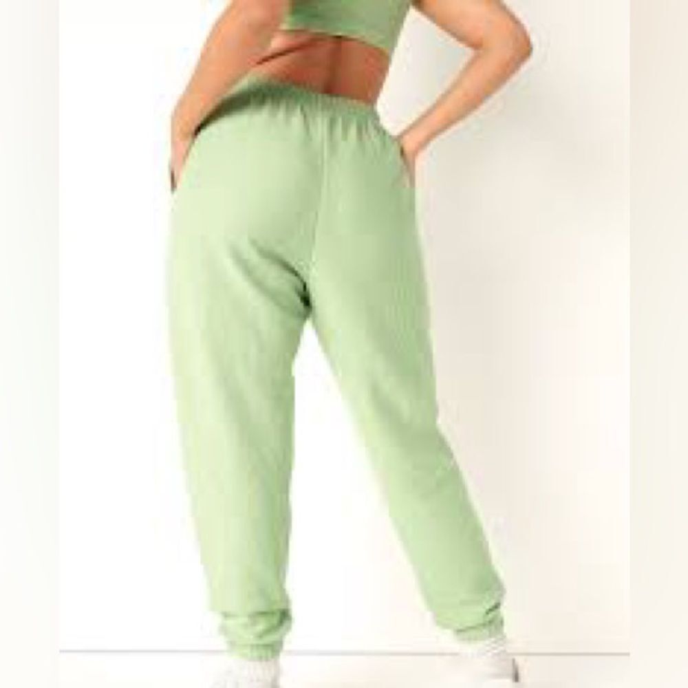 Victoria’s Secret Pink Heavyweight Rib High Waist Campus jogger Pants green XXL